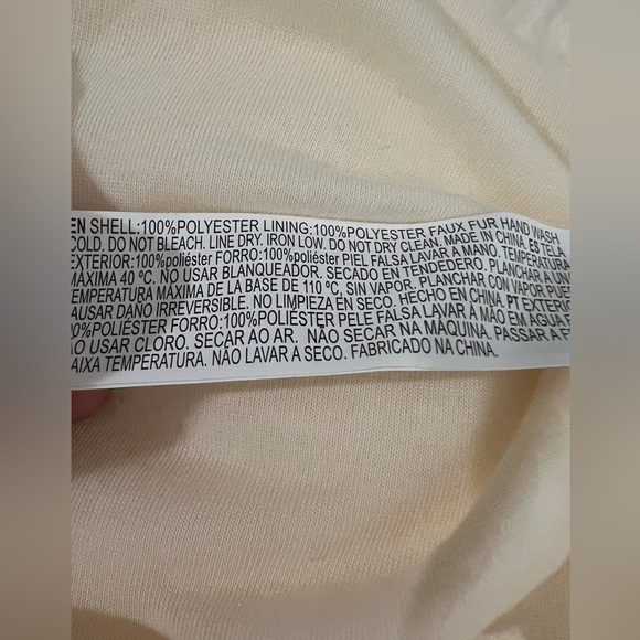 Forever 21 Casual Beige Teddy Coat with Pockets Sz L NWT - Picture 7 of 8